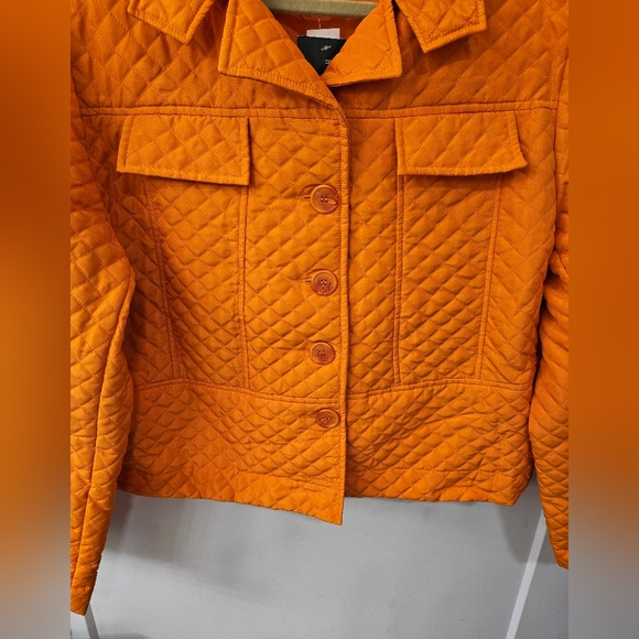 NWT - Harve Benard Quilted Orange Blazer - Size L - Picture 4 of 10
